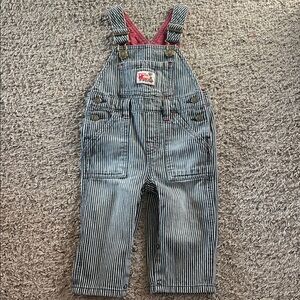 Gymboree Black and White Striped Overalls